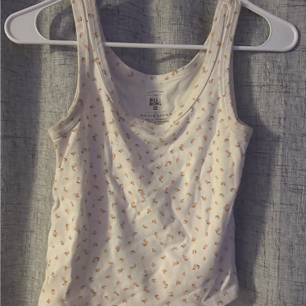 Billabong Cream Fitted Sleeveless Tank Top